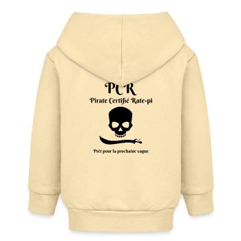 (PCR) Pirate Certifié Rate-pi - Veste à capuche bébé bio Stanley/Stella - crème - Dos