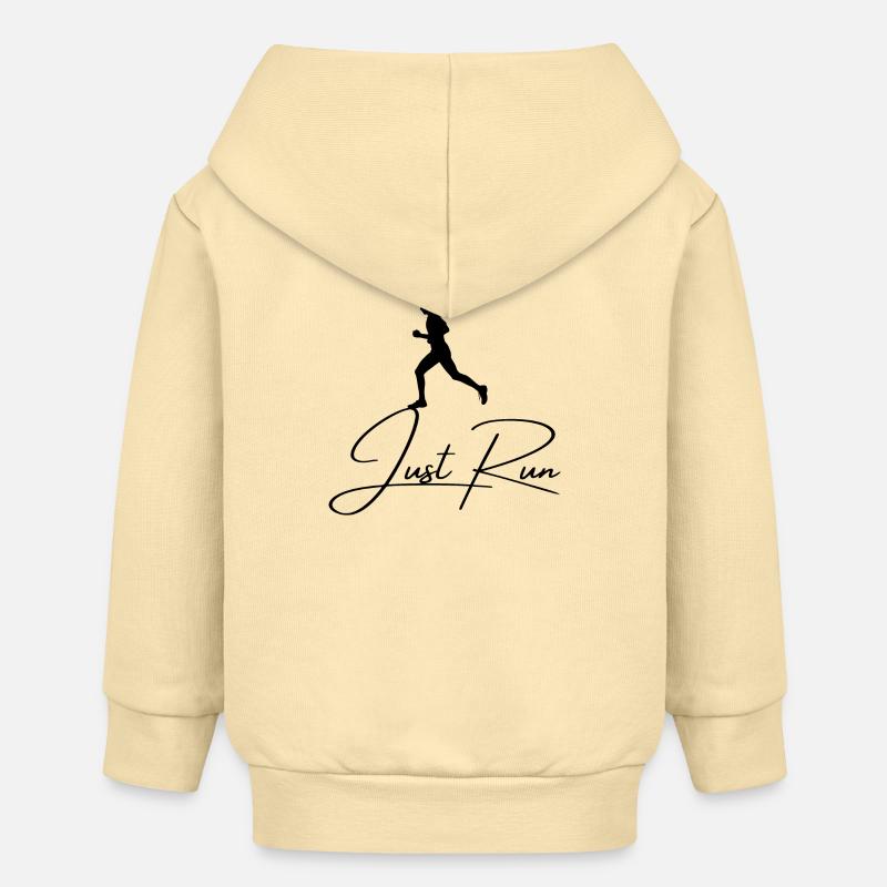 Il suffit de courir - Veste à capuche bébé bio Stanley/Stella - crème