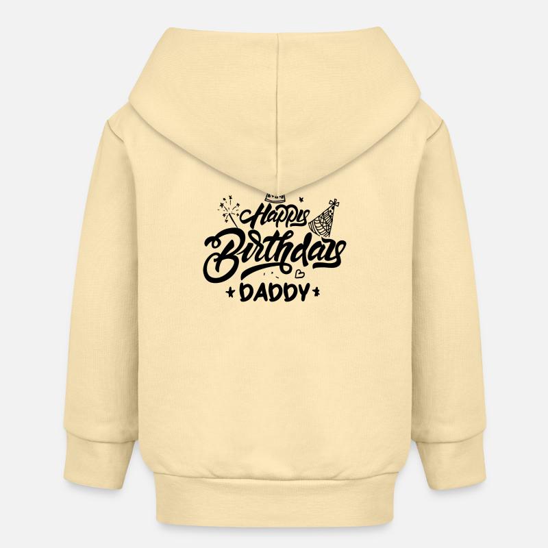 Joyeux anniversaire papa - Veste à capuche bébé bio Stanley/Stella - crème