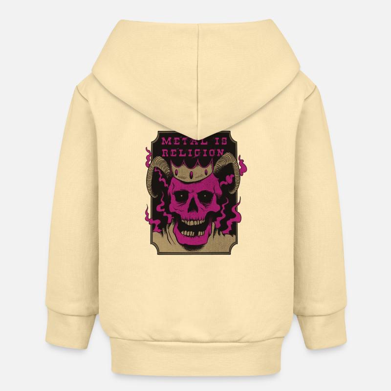 Le metal est ma religion - Veste à capuche bébé bio Stanley/Stella - crème