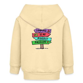 Camping Statement Wohnmobil Herz Camper Relaxen - Baby Organic Kapuzenjacke Baby Connector von Stanley/Stella - Creme - Hinten