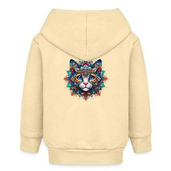 Chat décoré de Mandalas - Veste à capuche bébé bio Stanley/Stella - crème - Dos