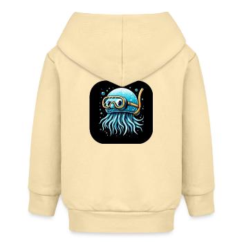 Pieuvre avec des lunettes de plongée Bande dessinée - Veste à capuche bébé bio Stanley/Stella - crème - Dos