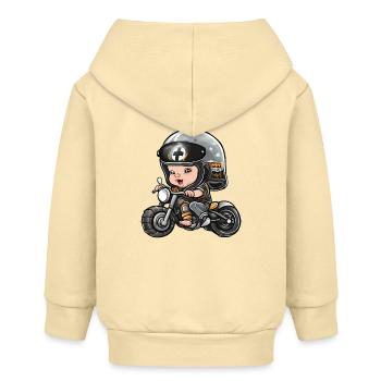 Baby-Biker, zukünftiger Biker, Baby-Biker - Baby Organic Kapuzenjacke Baby Connector von Stanley/Stella - Creme - Hinten
