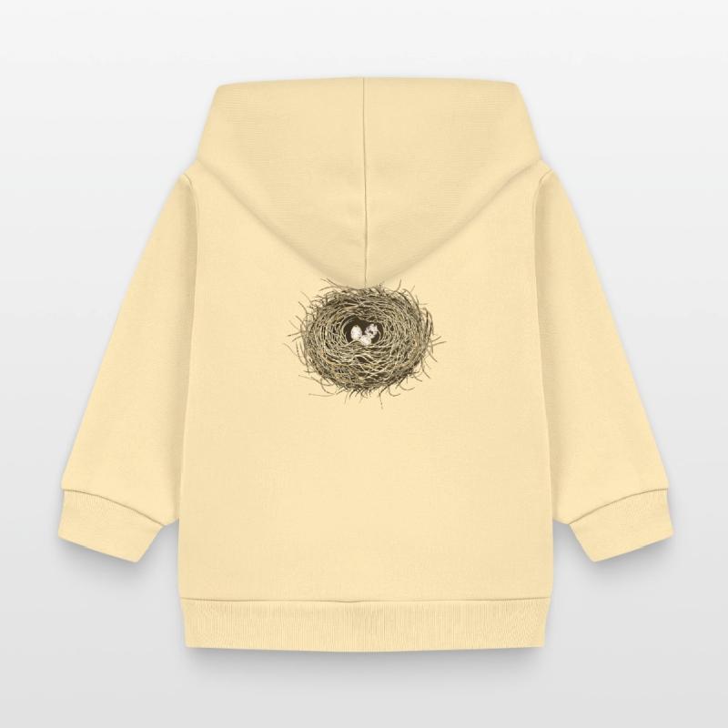 Vogelnest oder Osternest mit drei Vogel Eier Baby Organic Kapuzenjacke Baby Connector von Stanley/Stella