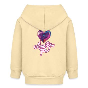 Ich liebe dich, geometrisches Herz - Baby Organic Kapuzenjacke Baby Connector von Stanley/Stella - Creme - Hinten