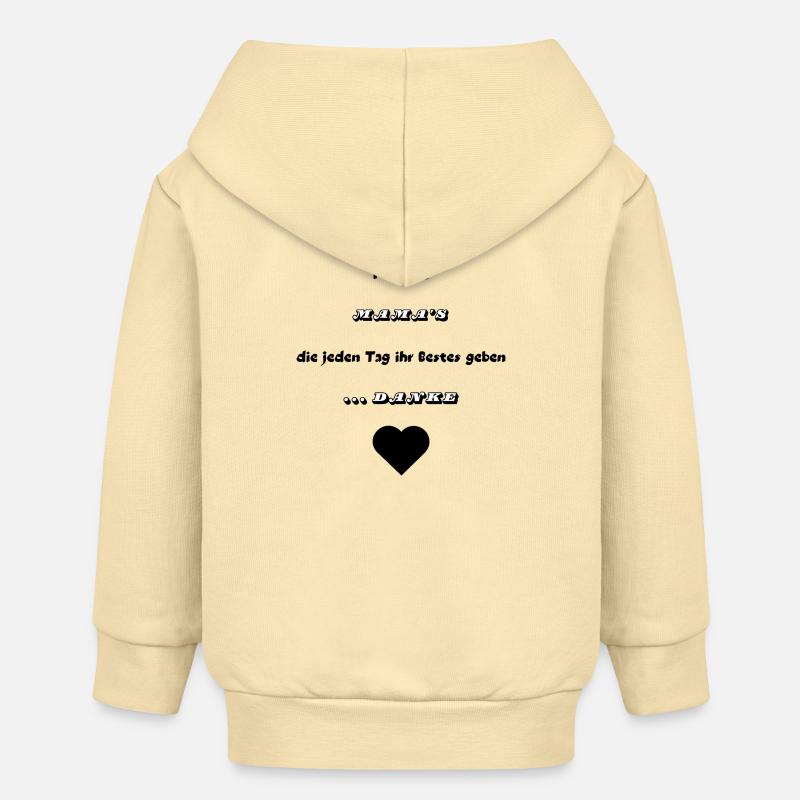Merci maman de te l’avoir donné - Veste à capuche bébé bio Stanley/Stella - crème