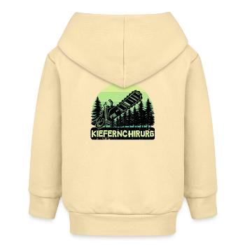 Bûcheron déclaration bois scie arbre boiseries - Veste à capuche bébé bio Stanley/Stella - crème - Dos