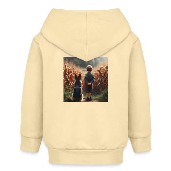 Deutscher Schäferhund Kunst - Baby Organic Kapuzenjacke Baby Connector von Stanley/Stella - Creme - Hinten