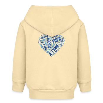 Message cœur je t'aime Papa - Veste à capuche bébé bio Stanley/Stella - crème - Dos