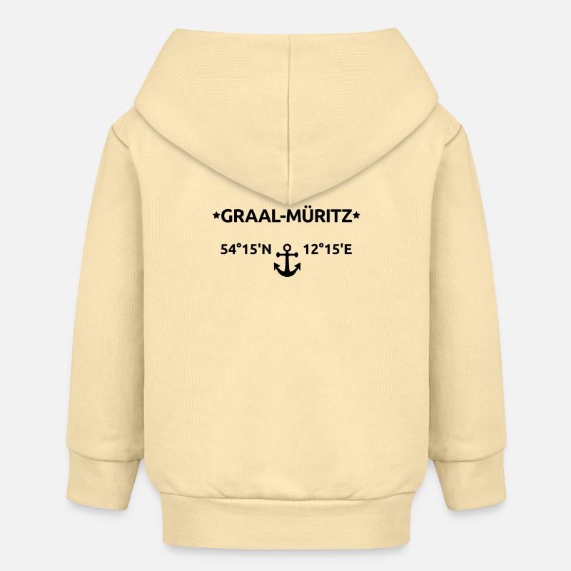 Graal-Müritz Mer Baltique - Veste à capuche bébé bio Stanley/Stella - crème