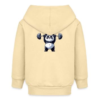 Cool Panda Haltère Haltérophile Fitness - Veste à capuche bébé bio Stanley/Stella - crème - Dos