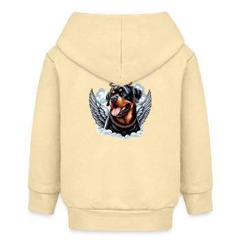 Süßer Rottweiler Engel Heiligenschein - Baby Organic Kapuzenjacke Baby Connector von Stanley/Stella - Creme - Hinten