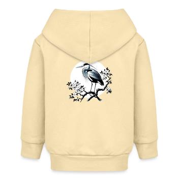 Héron blanc gris Japon Japon - Veste à capuche bébé bio Stanley/Stella - crème - Dos