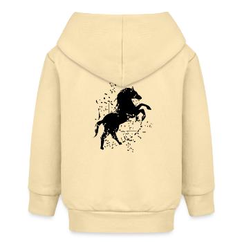 Pferd Illustration Explosion Kunst Symbol Logo - Baby Organic Kapuzenjacke Baby Connector von Stanley/Stella - Creme - Hinten