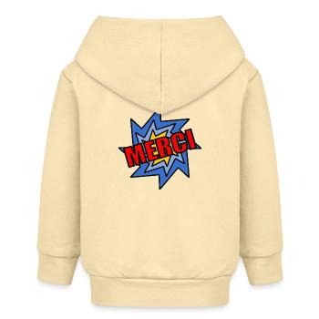 GELIEBTE. VIELEN DANK. DANKE HERRIN - Baby Organic Kapuzenjacke Baby Connector von Stanley/Stella - Creme - Hinten