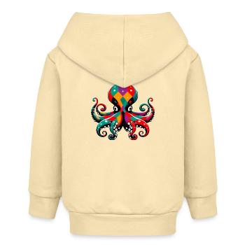 Harlekin Oktopus - Baby Organic Kapuzenjacke Baby Connector von Stanley/Stella - Creme - Hinten