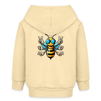 Biene mit Sonnenbrille - Baby Organic Kapuzenjacke Baby Connector von Stanley/Stella - Creme - Hinten