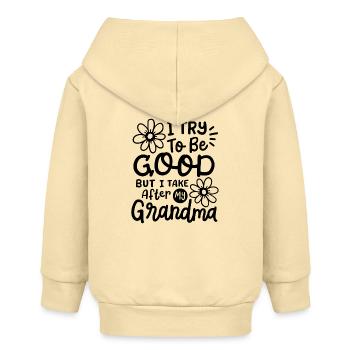 Oma Enkelin Enkelkinder - Baby Organic Kapuzenjacke Baby Connector von Stanley/Stella - Creme - Hinten