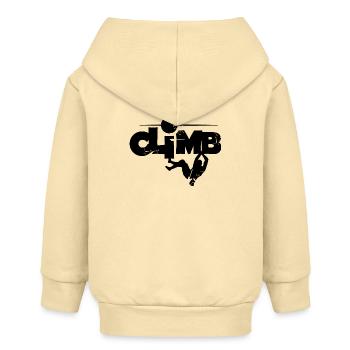 klettern Berge bouldern Symbol Kletterverein Fels - Baby Organic Kapuzenjacke Baby Connector von Stanley/Stella - Creme - Hinten