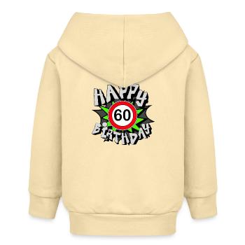 60. Geburtstag , 60 Happy Birthday (25) - Baby Organic Kapuzenjacke Baby Connector von Stanley/Stella - Creme - Hinten