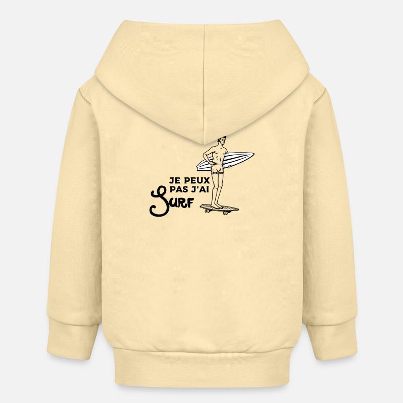 Je peux pas j'ai surf - Veste à capuche bébé bio Stanley/Stella - crème