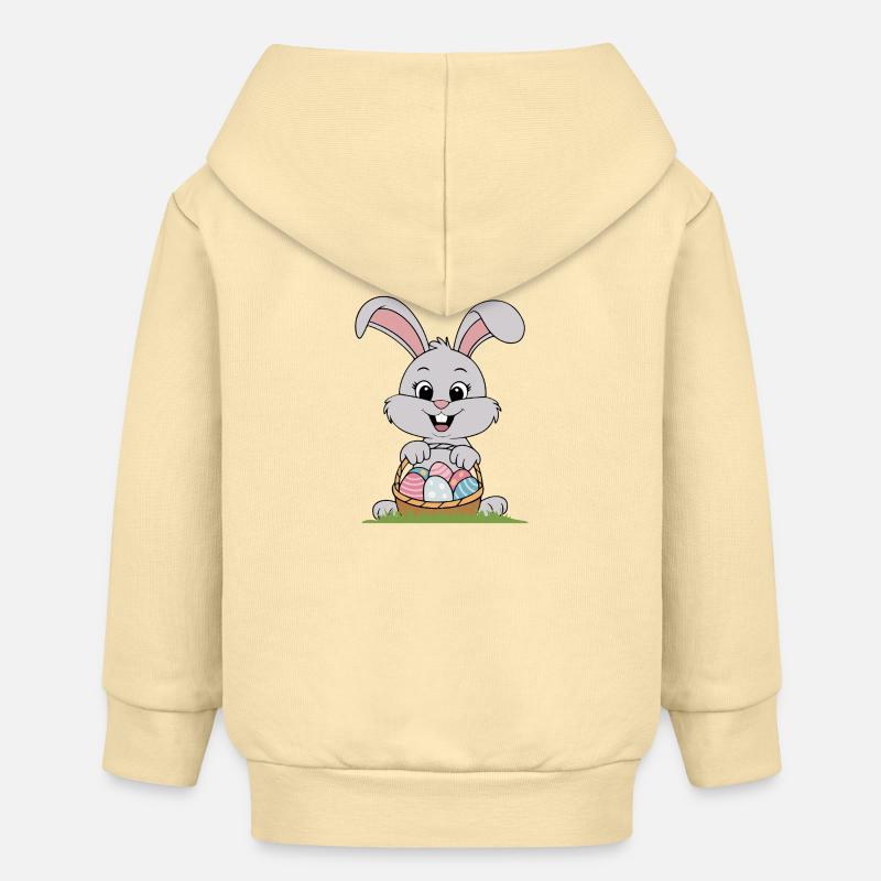 Lapin de Pâques - Veste à capuche bébé bio Stanley/Stella - crème