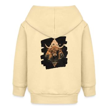 Schottisches Hochlandrind - Baby Organic Kapuzenjacke Baby Connector von Stanley/Stella - Creme - Hinten