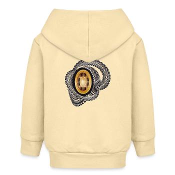 Jante dorée avec traces de pneus dynamiques - Veste à capuche bébé bio Stanley/Stella - crème - Dos
