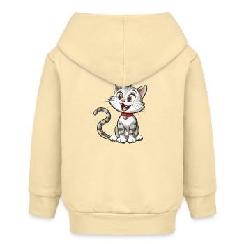 Fröhliche Cartoon-Katze mit Halsband - Baby Organic Kapuzenjacke Baby Connector von Stanley/Stella - Creme - Hinten