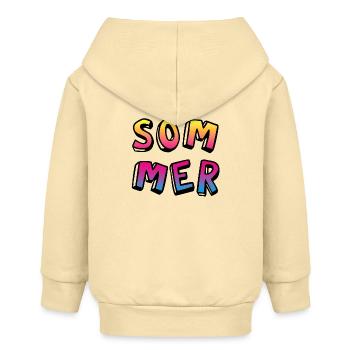 Sommer farbenfroh Comicstyle Farbverlauf Fun Camp - Baby Organic Kapuzenjacke Baby Connector von Stanley/Stella - Creme - Hinten