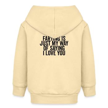 Furzen ist nur meine Art zu sagen, dass ich dich liebe - Baby Organic Kapuzenjacke Baby Connector von Stanley/Stella - Creme - Hinten