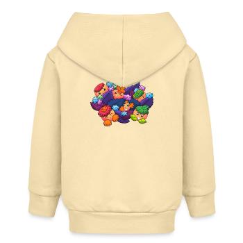 Dreamy knobs in autumn leaves - Baby Organic Zip-up Hoodie by Stanley/Stella - cream - Back