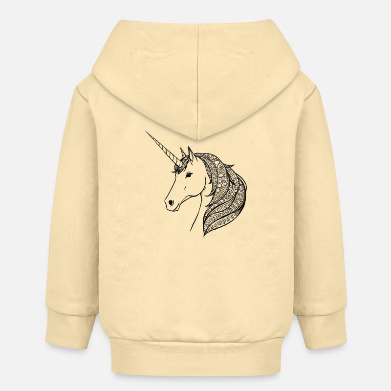 Licorne - Veste à capuche bébé bio Stanley/Stella - crème