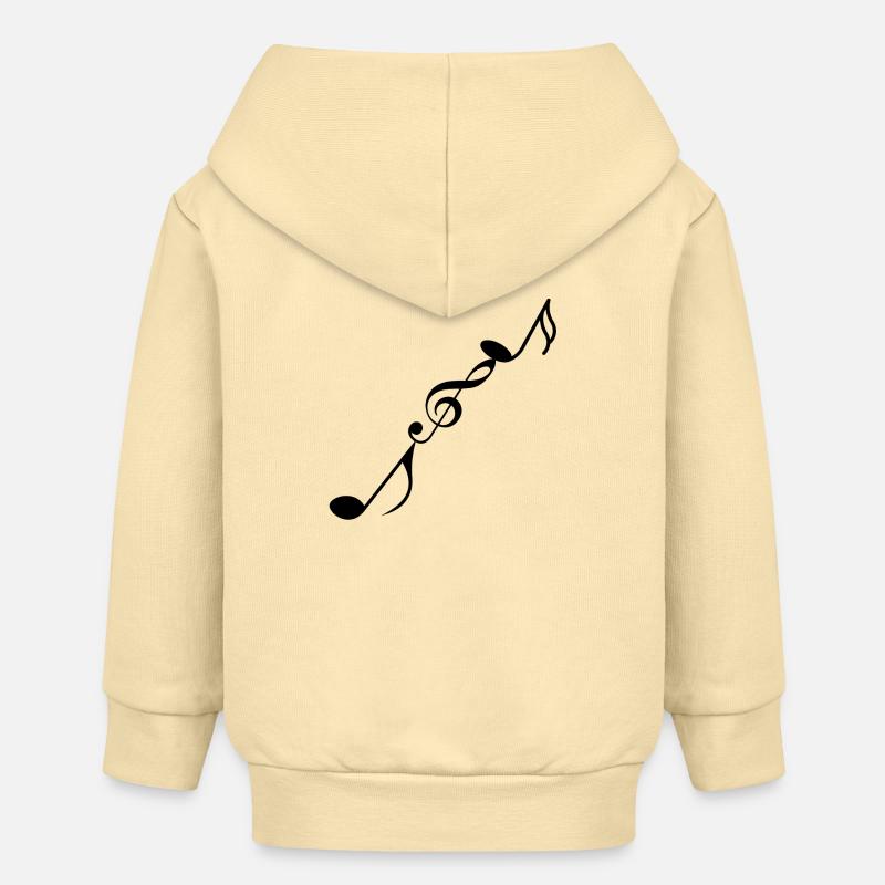 Notes de musique - Veste à capuche bébé bio Stanley/Stella - crème