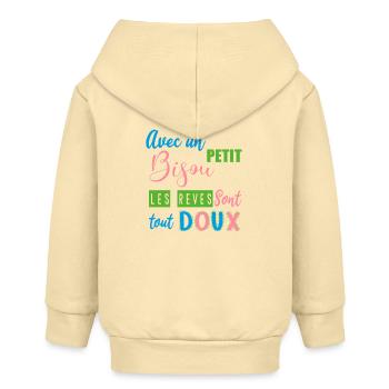 Avec un Petit Bisou Doux - Veste à capuche bébé bio Stanley/Stella - crème - Dos
