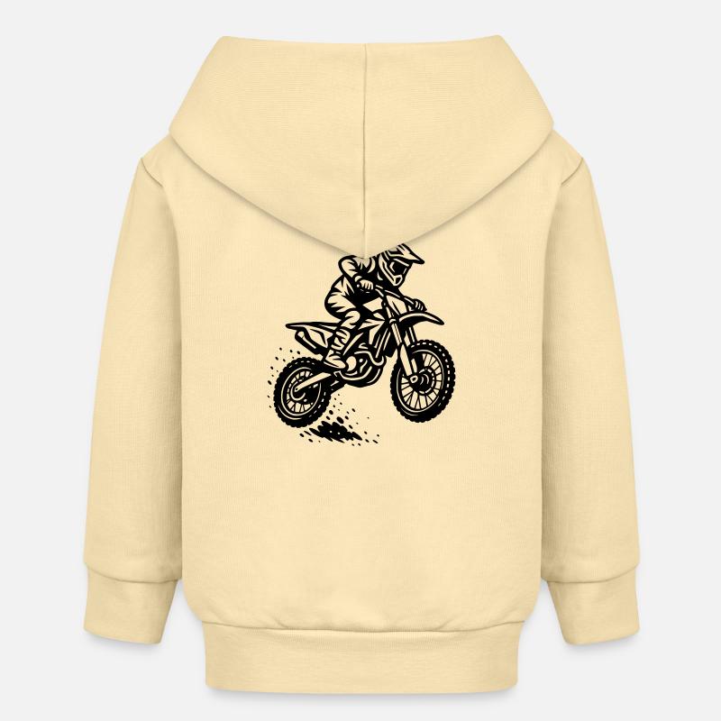 Conception de motocross - Veste à capuche bébé bio Stanley/Stella - crème