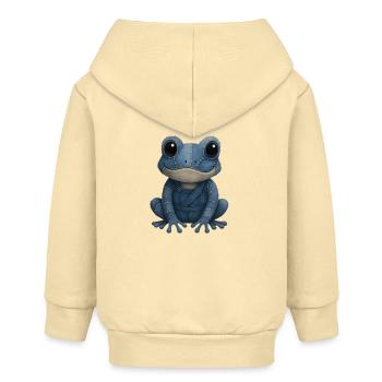 Denim Patchwork Frosch - Baby Organic Kapuzenjacke Baby Connector von Stanley/Stella - Creme - Hinten