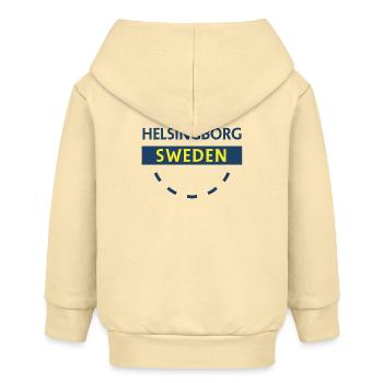 Panneau bleu et jaune de la ville d’Helsingborg - Veste à capuche bébé bio Stanley/Stella - crème - Dos