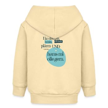 Mi ham olle gern. Lustiger Bayerischer Spruch  - Baby Organic Kapuzenjacke Baby Connector von Stanley/Stella - Creme - Hinten