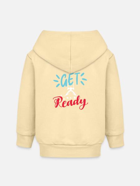 Bereit zum Skifahren - Baby Organic Kapuzenjacke Baby Connector von Stanley/Stella - Creme
