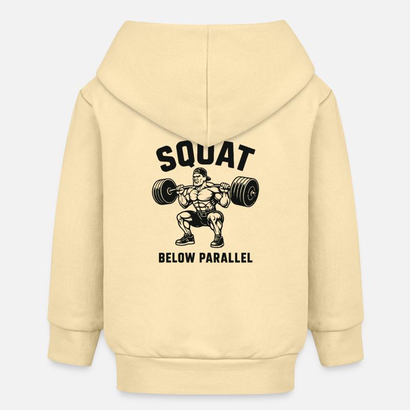 Squat sous l’haltérophile lourd parallèle - Veste à capuche bébé bio Stanley/Stella - crème