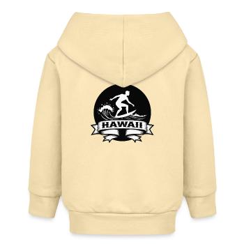 Surfer Hawaii Wellenbanner - Baby Organic Kapuzenjacke Baby Connector von Stanley/Stella - Creme - Hinten
