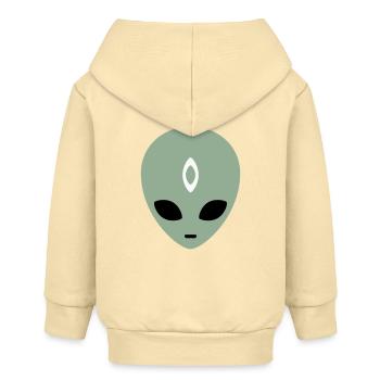 Alien Head Third Eye (three colours) - Baby Organic Zip-up Hoodie by Stanley/Stella - cream - Back