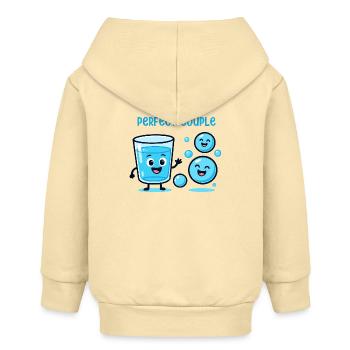 Perfect Couple Water and Bubbles Fun Cartoon - Baby Organic Zip-up Hoodie by Stanley/Stella - cream - Back