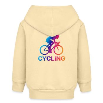 Rainbow Cyclist Silhouette - Baby Organic Kapuzenjacke Baby Connector von Stanley/Stella - Creme - Hinten