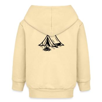 Zelt Lagerfeuer - Baby Organic Kapuzenjacke Baby Connector von Stanley/Stella - Creme - Hinten