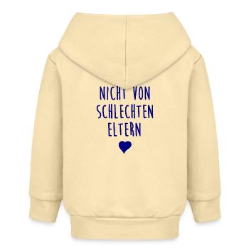 Not from bad parents - child - mother father - Baby Organic Zip-up Hoodie by Stanley/Stella - cream - Back