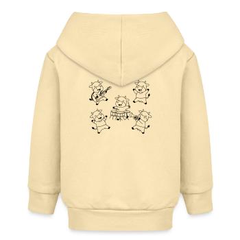 Süße Kuh Band Musik Party Comic - Baby Organic Kapuzenjacke Baby Connector von Stanley/Stella - Creme - Hinten