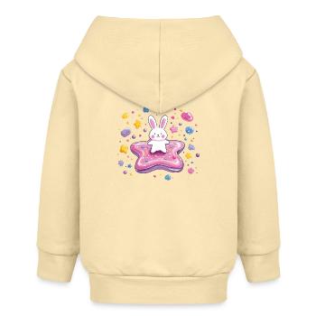 Kleiner Hase auf Pinkem Sternzauber - Baby Organic Kapuzenjacke Baby Connector von Stanley/Stella - Creme - Hinten